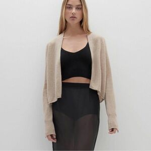 Naked Cashmere Juno Cropped Cardigan in Flax